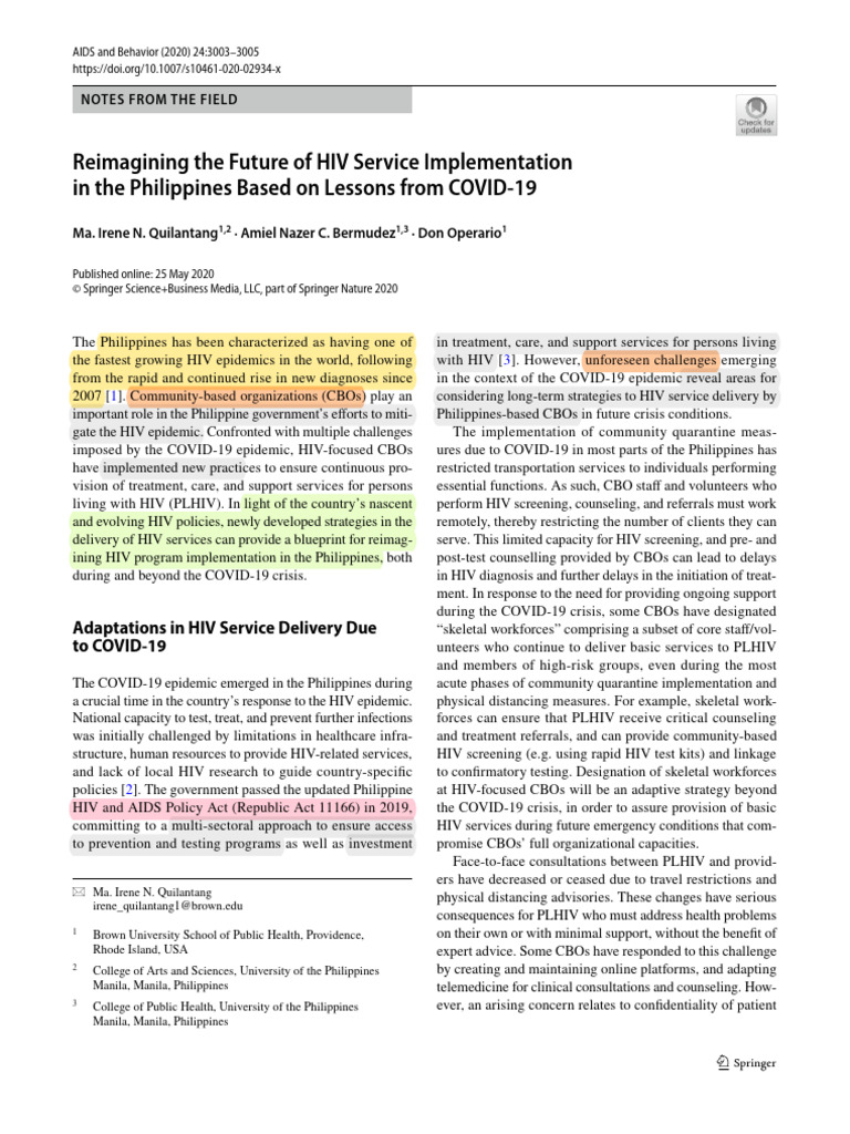 Future of HIV Services in the Philippines | PDF | Management Of Hiv ...