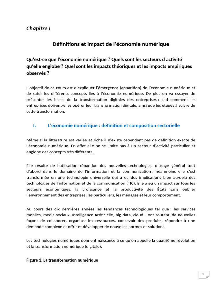 Impact et définition de l'économie numérique | PDF | Technologies de l ...