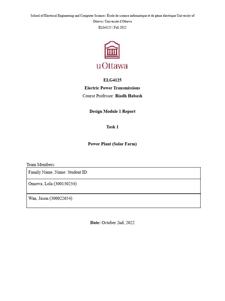 Solar Farm Design Report for Ottawa | PDF | Power Inverter | Photovoltaics
