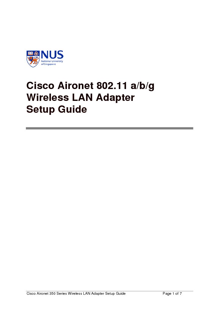 Cisco Aironet 350 Adapter Setup Guide | PDF | Wireless Access Point ...