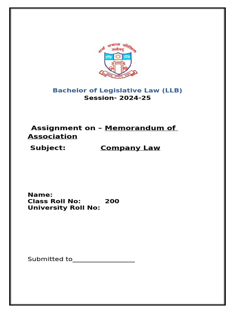 LLB Assignments Overview 2024-25 | PDF