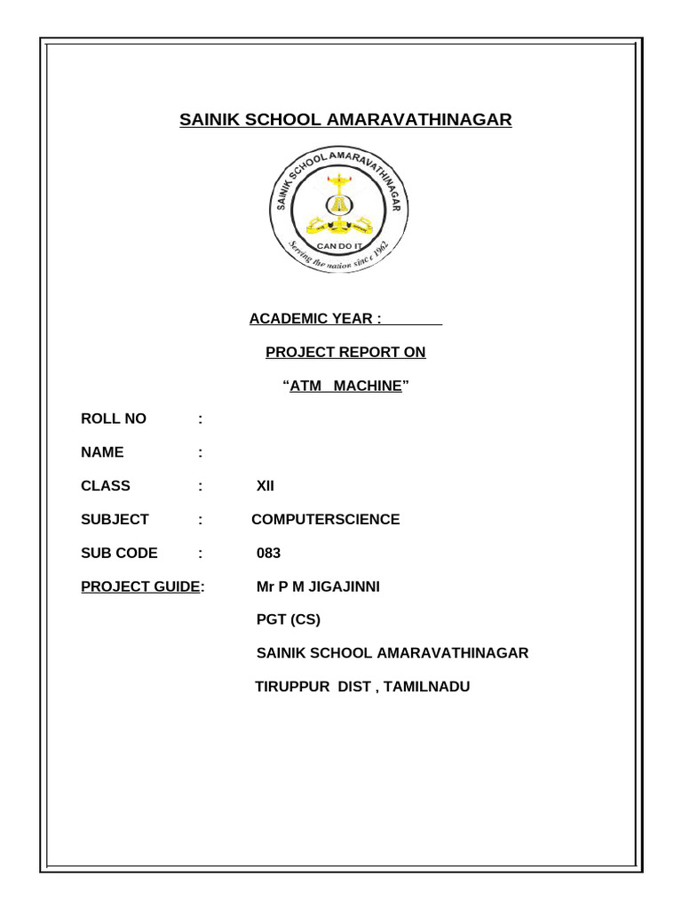Atm machine pdf software testing computer program