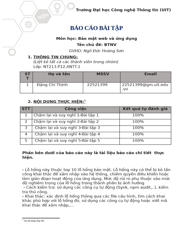Template Exercise Report | PDF