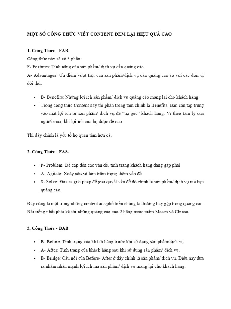 Công Thức Content MKT | PDF