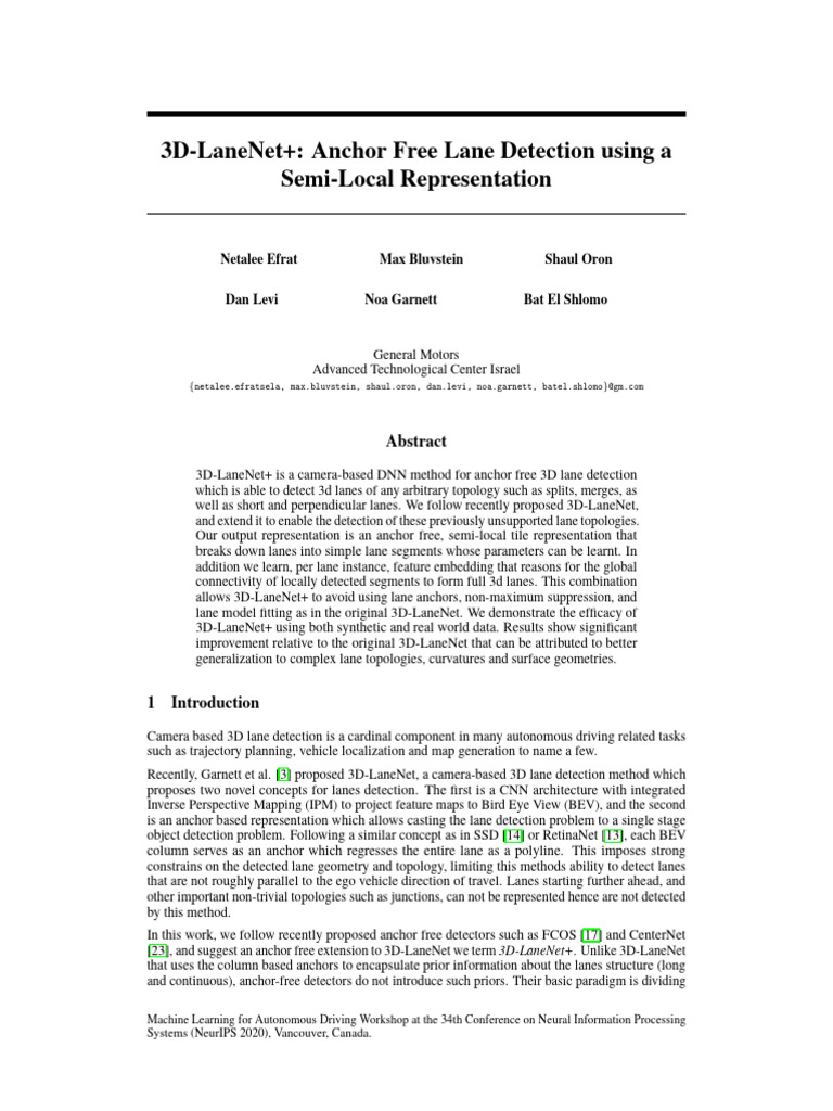 Anchor-Free 3D Lane Detection Method | PDF | Geometry