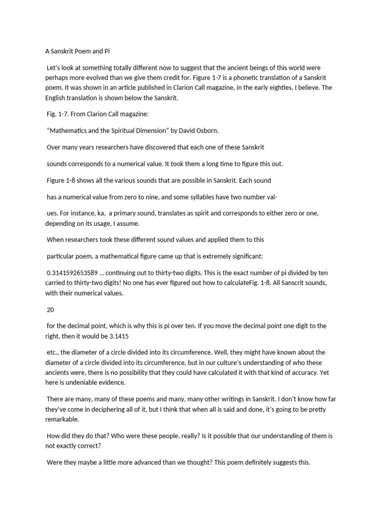 A Sanskrit Poem-WPS Office | PDF | Numbers | Pi