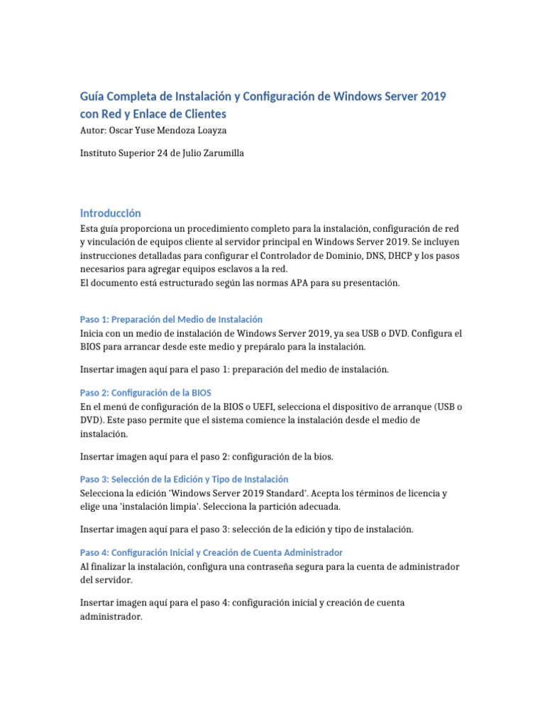 Guia Instalacion Extendida Windows Server 2019 | PDF | sistema de ...