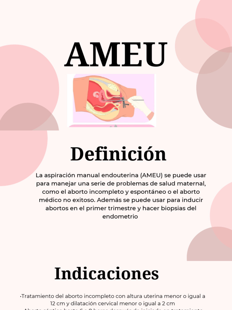 AMEU: Procedimiento y Usos Médicos | PDF