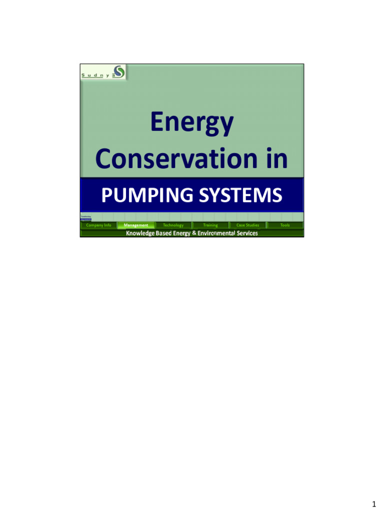Energy Conservation in Pumping Systems | PDF | Pump | Electrical ...