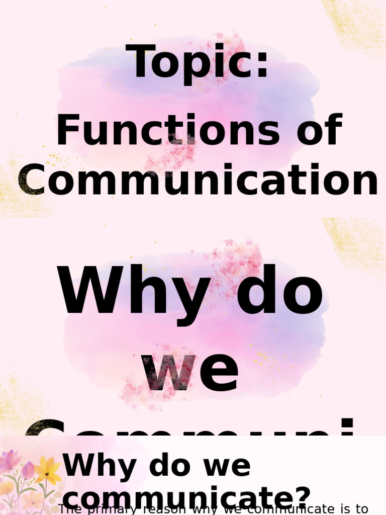 Functions of Communication Explained | PDF | Communication | Information