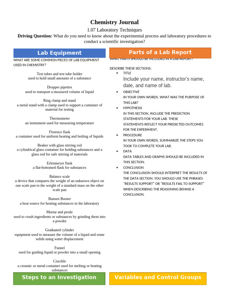 Chemistry Lab Techniques and Reporting | PDF | Significant Figures ...