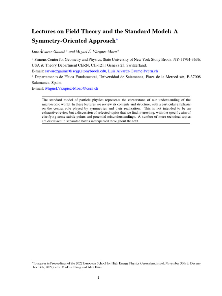 Symmetry in Particle Physics | PDF | Quantum Field Theory | Field (Physics)