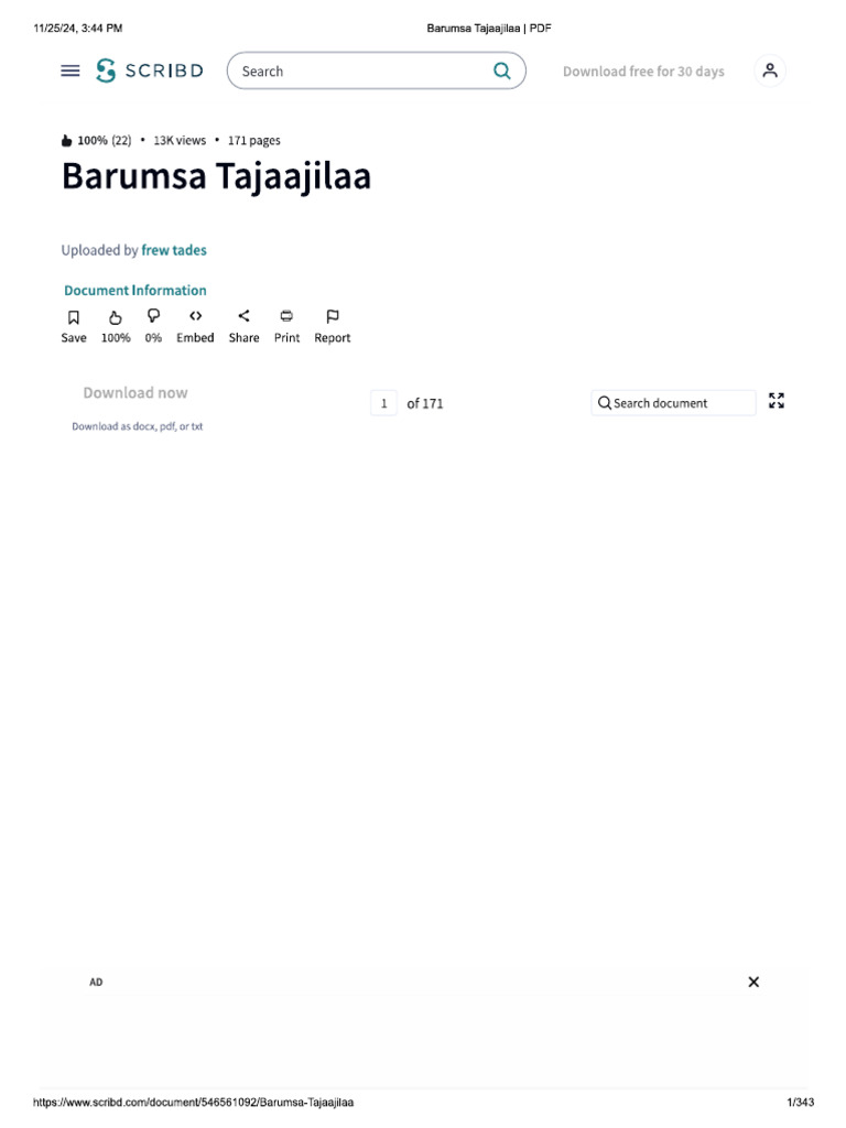 Barumsa Tajaajilaa | PDF
