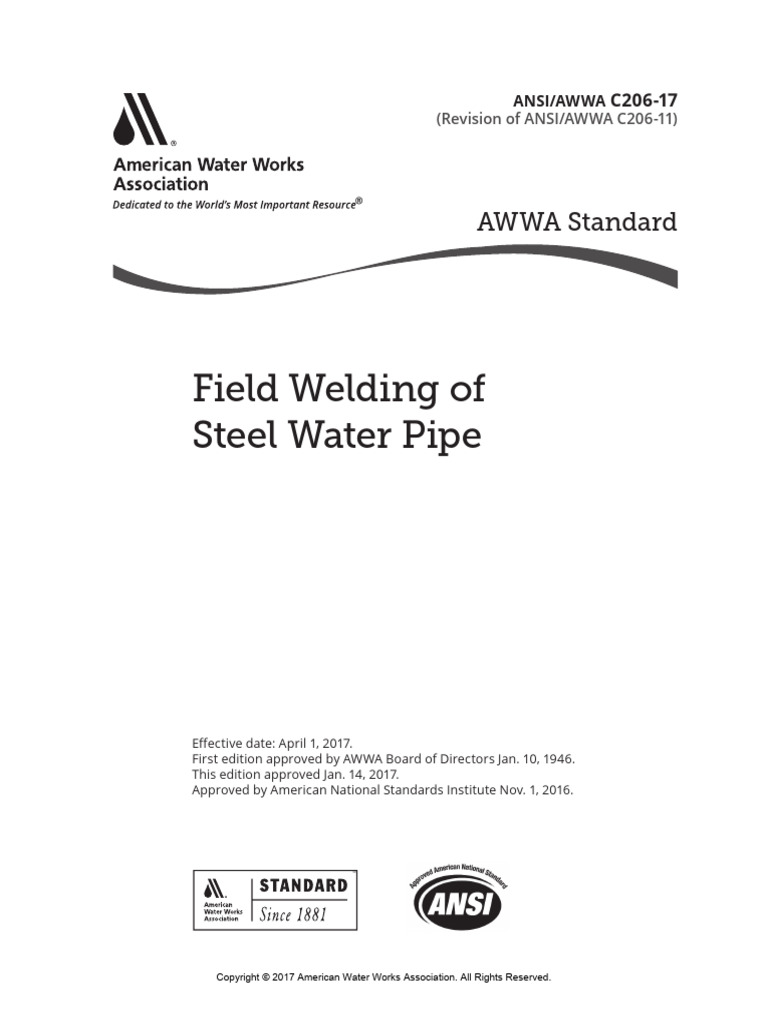 Field Welding of Steel Water Pipe: AWWA Standard | PDF
