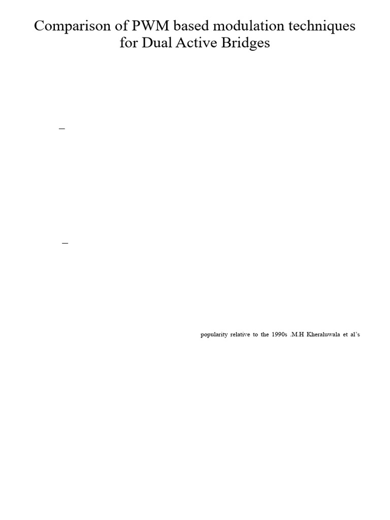 PWM Techniques for Dual Active Bridges | PDF | Power Electronics ...
