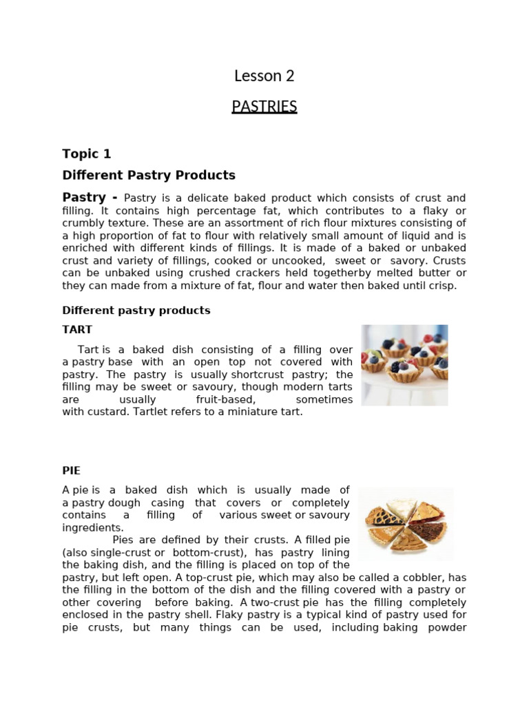 Essential Pastry Types and Techniques | PDF | Custard | Breads