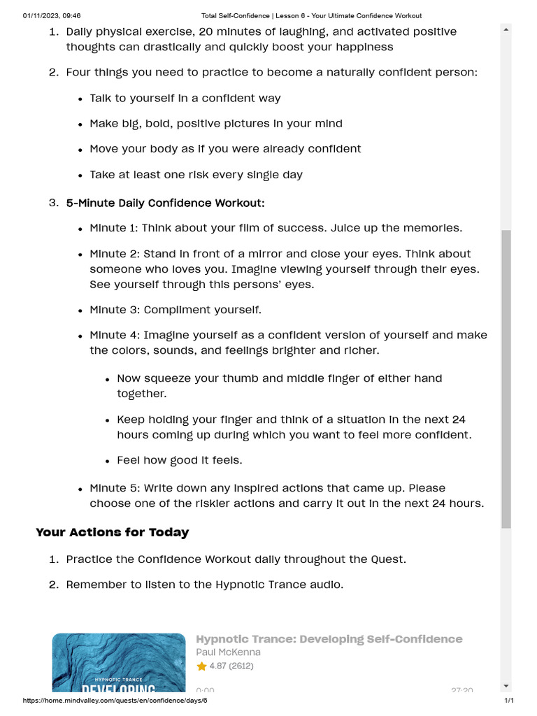 Daily Confidence Workout | PDF