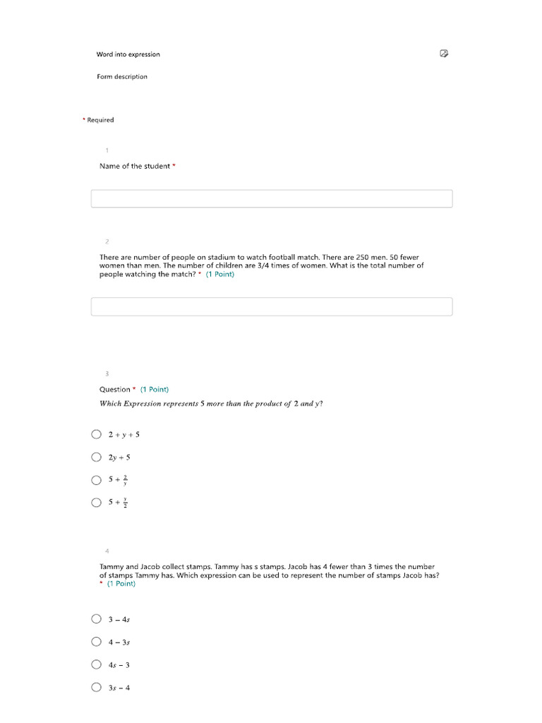 Word Into Expression | PDF
