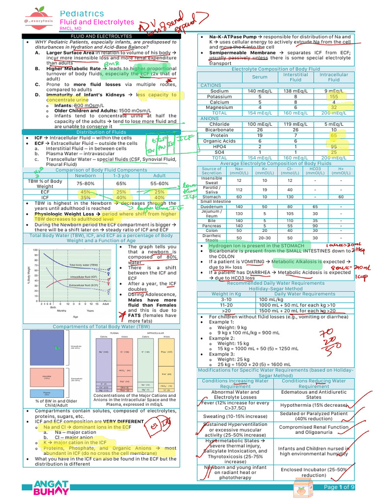 6 Fluid and Electrolytes 231106 051102 Edited | PDF | Dehydration | Kidney