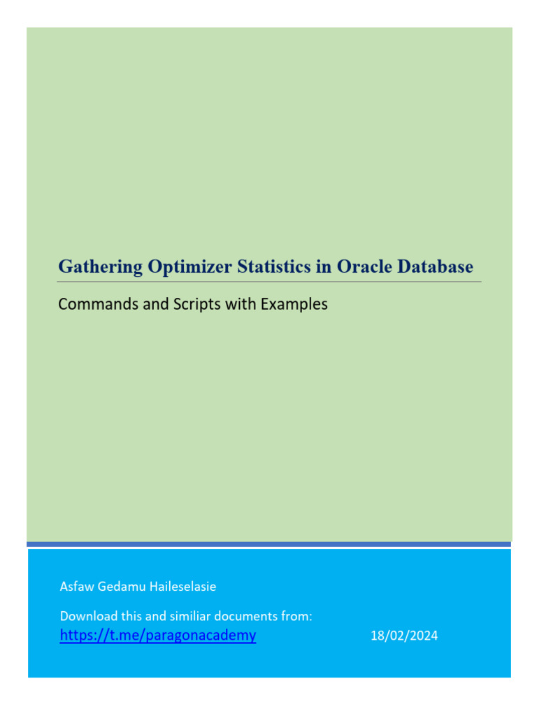 Gathering Optimizer Stats in Oracle 19c | PDF | Database Index | Statistics