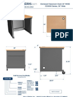 Enclosed Classroom Desk (CD30 Series) Technical Drawing