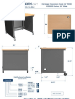 Enclosed Classroom Desk (CD36 Series) Technical Drawing