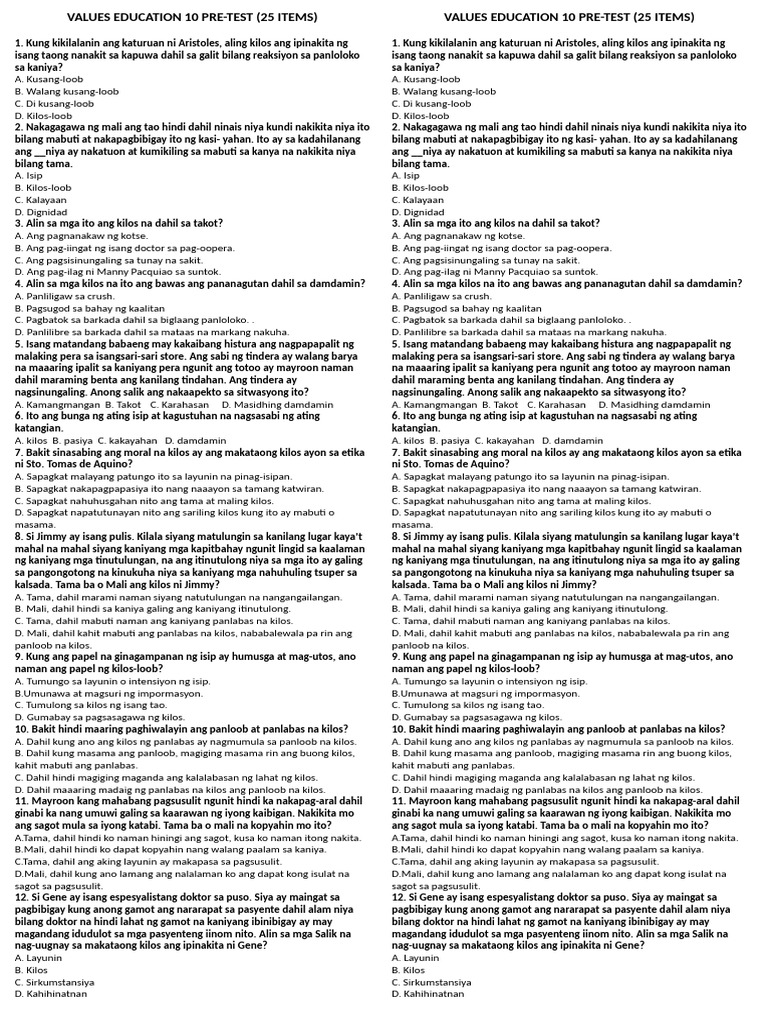 PRETEST | PDF