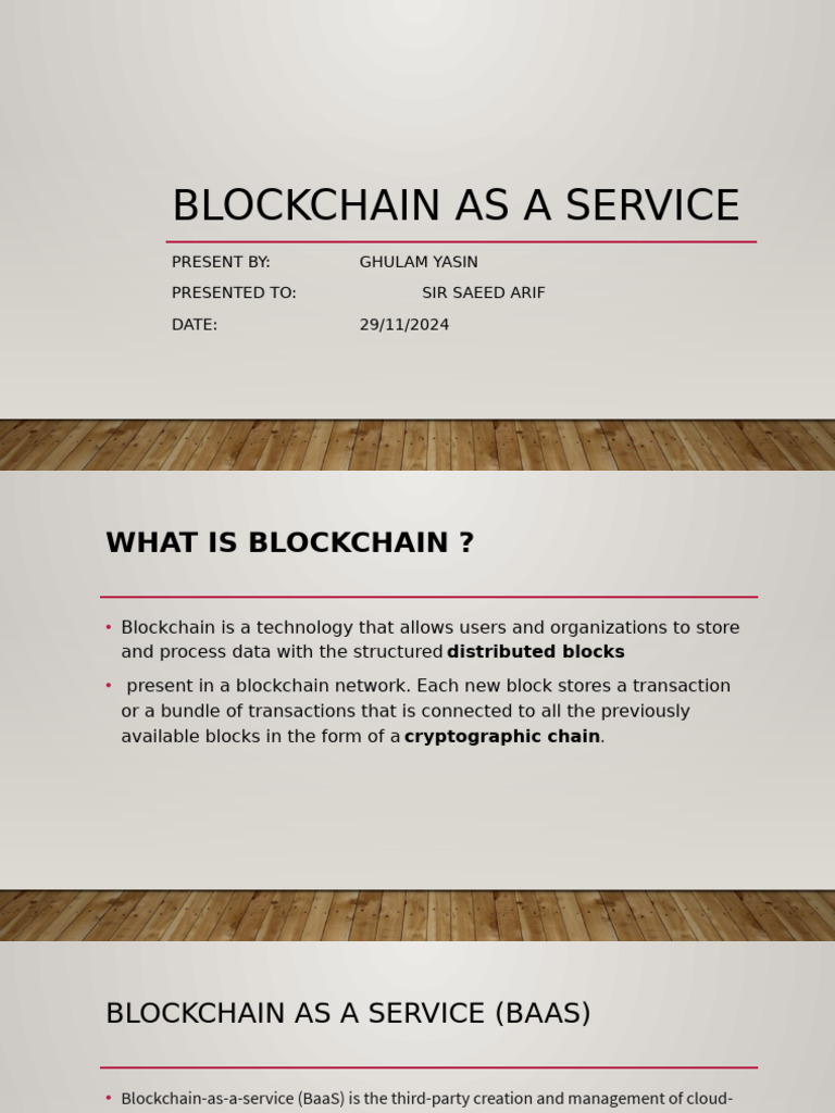 Overview of Blockchain as a Service | PDF