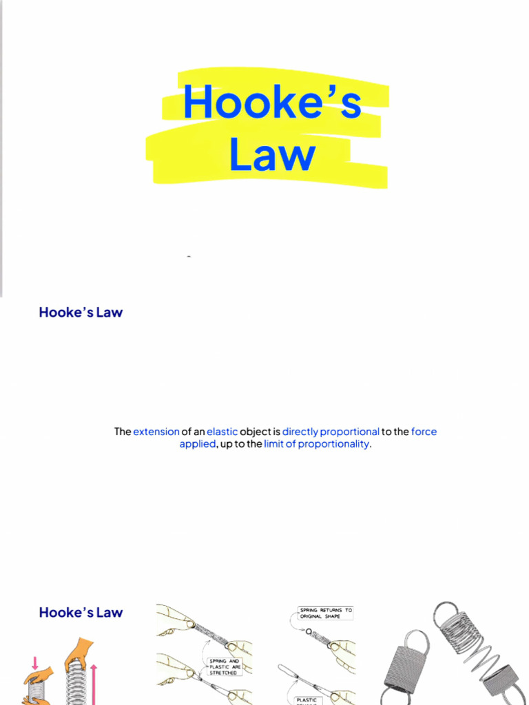 Hooke's Law (Notes) | PDF | Force | Solid Mechanics