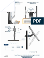 Pole Mount  Monitor Arm (PMMA Series) Technical Drawing