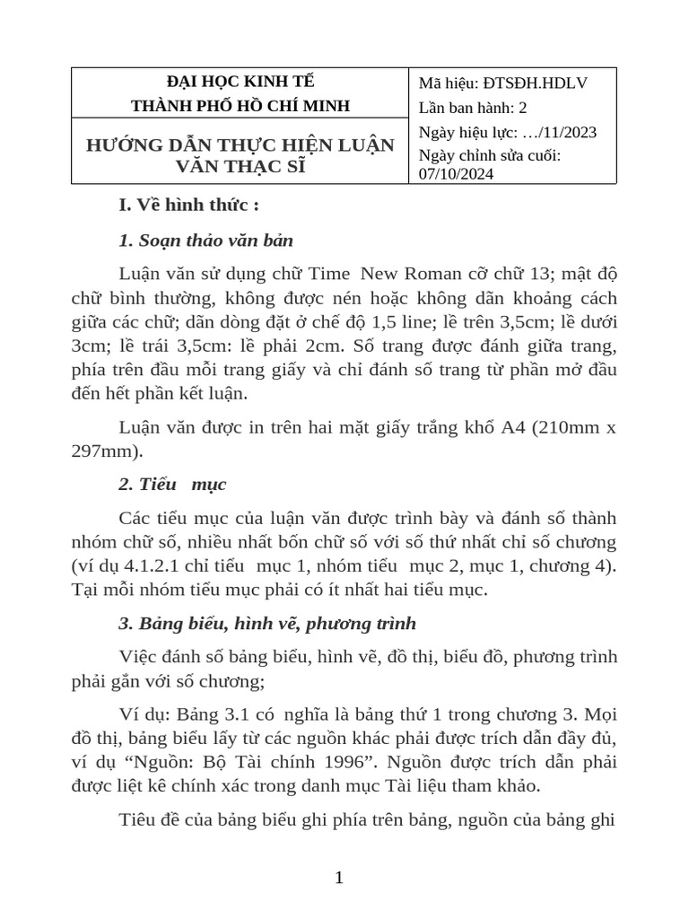 Huong Dan Thuc Hien Luan Van Thac Si Dua Len Web Ban Dao Tao 2024 1 | PDF