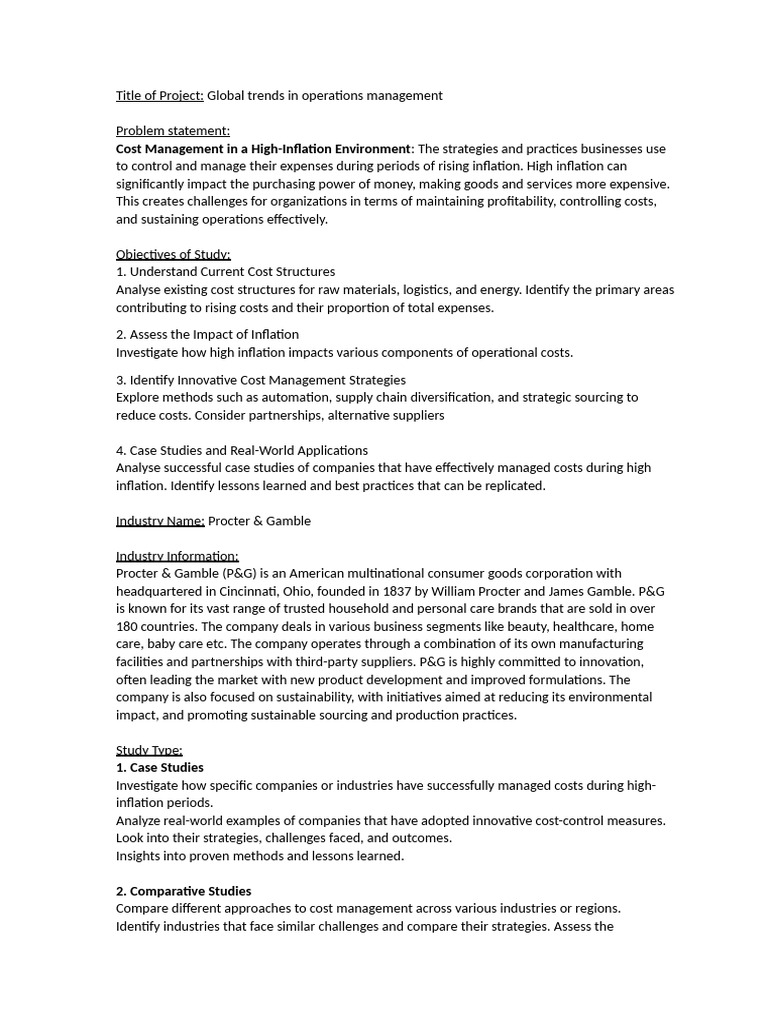 Final Project | PDF | Supply Chain | Inflation