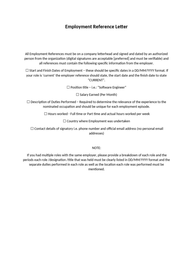 Essential Elements of Employment References | PDF
