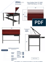 Vision Drafting Table 72" (VISDT72 Series) Technical Drawing