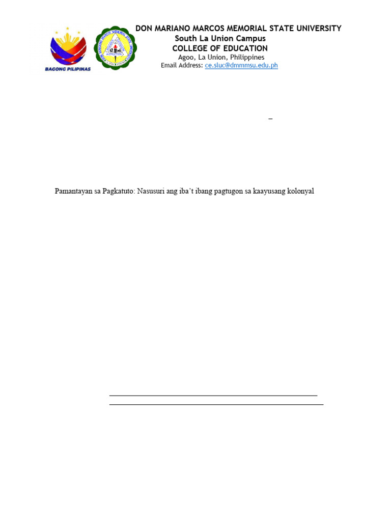 LessonPlan Tugon NG Mga Pilipino Sa1 | PDF