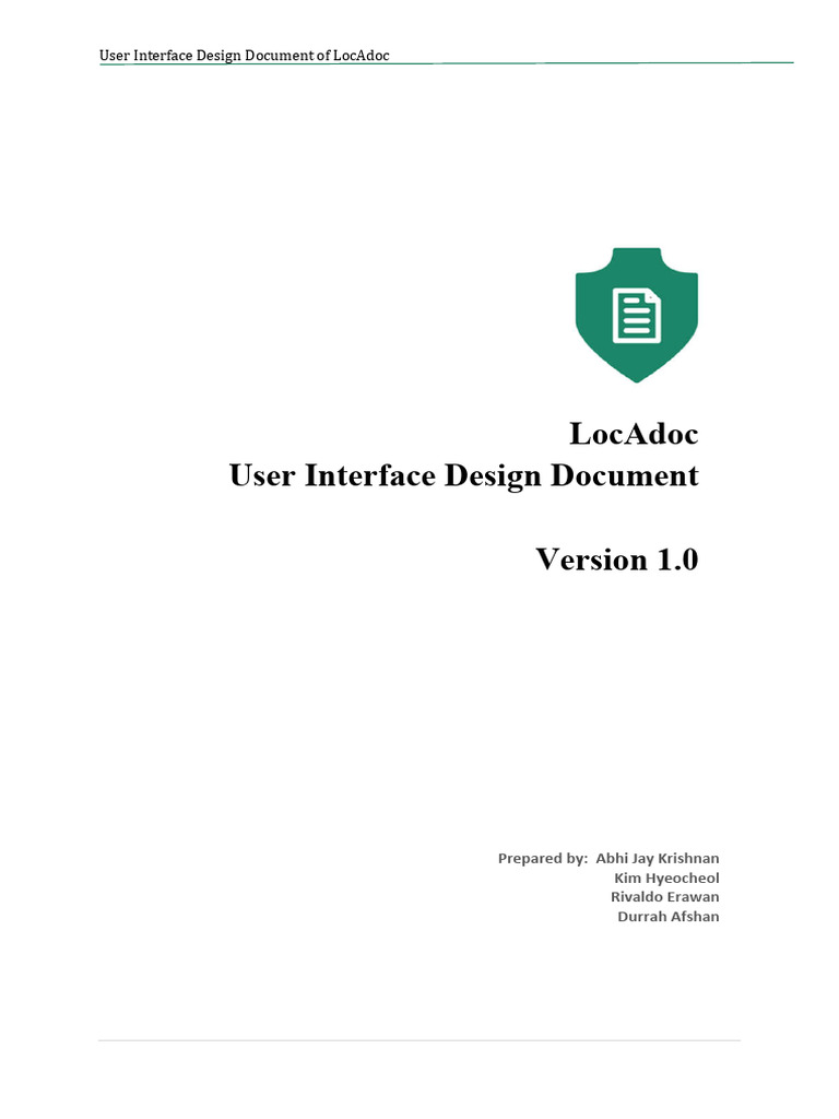 System UI Design Document LocAdoc | PDF | Login | Graphical User Interfaces