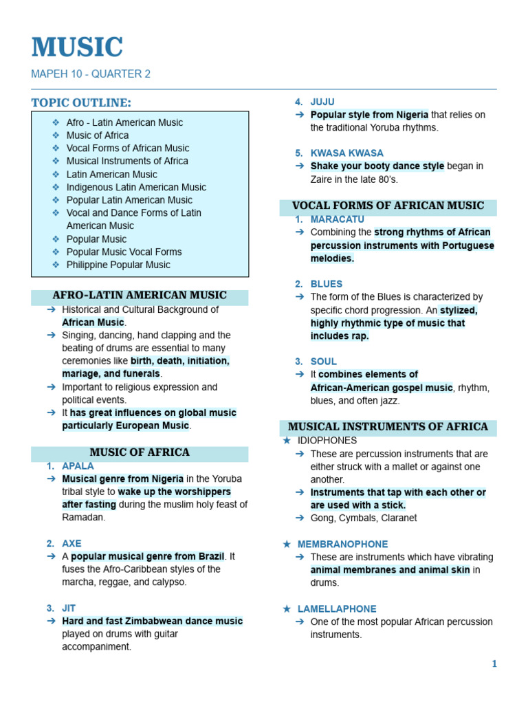 Q2 - Music Notes | PDF | Musical Instruments | Performing Arts