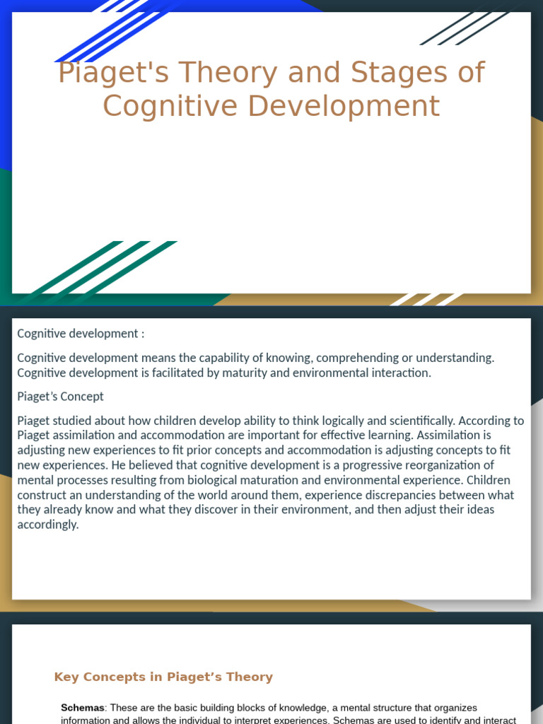 Piaget's Cognitive Development Stages | PDF | Schema (Psychology ...