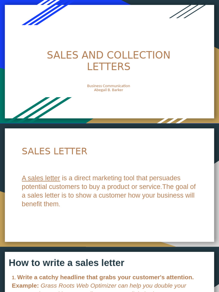 Sales and Collection Letters Guide | PDF | Human Communication