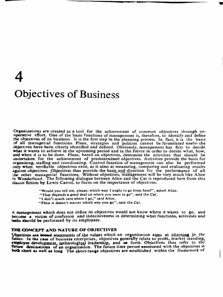 Defining Business Management Objectives | PDF | Alice (Alice's ...