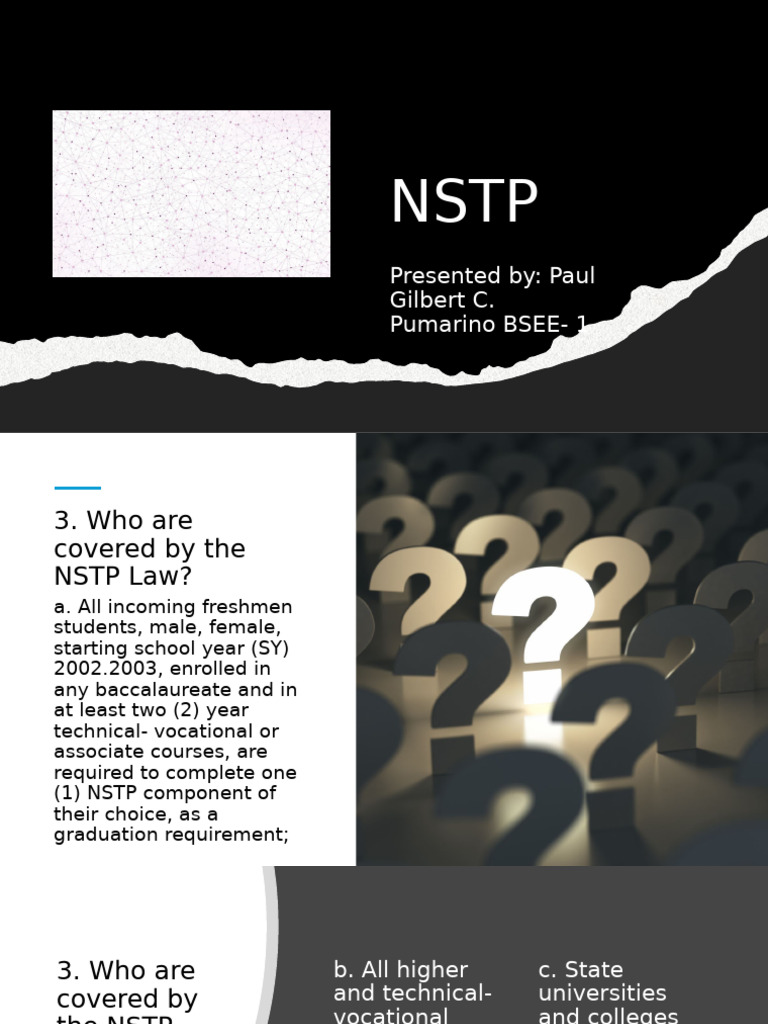 NSTP Law Overview and Requirements | PDF | Cadet