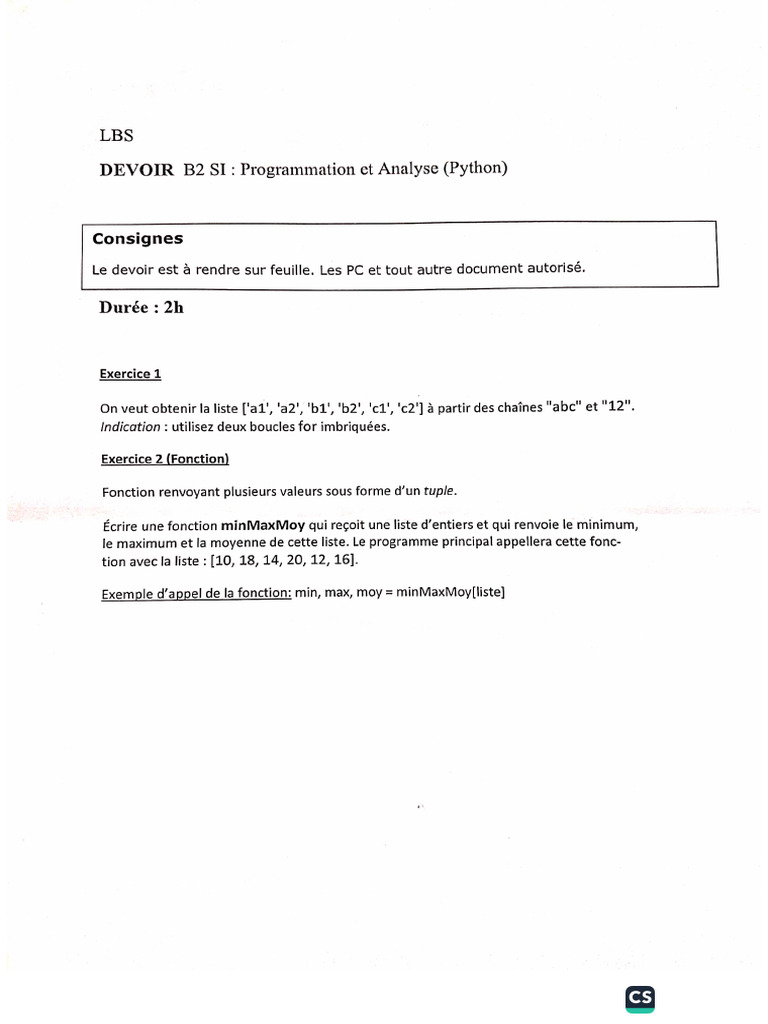 Programmation Et Analyse Python | PDF