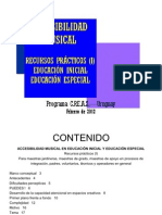 ACCESIBILIDAD MUSICAL RECURSOS PRÁCTICOS (I) EDUCACIÓN INICIAL EDUCACIÓN ESPECIAL FEBRERO 2012