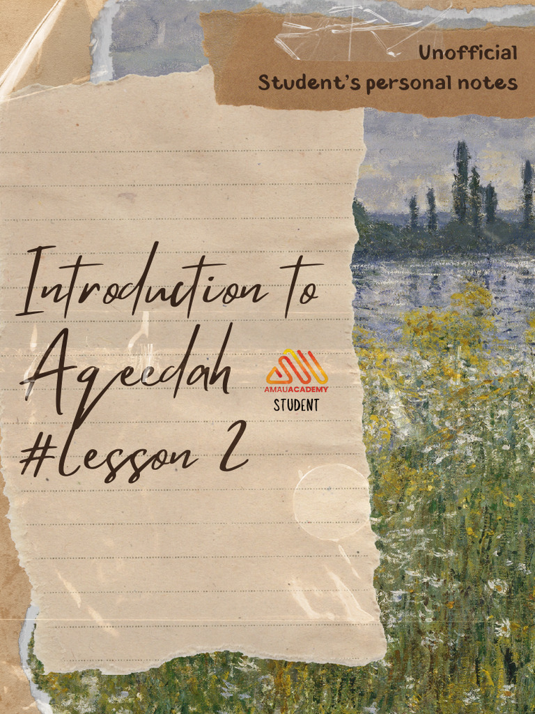 (Updated) AQD - Lesson 2 | PDF | Muhammad | Prophets And Messengers In ...