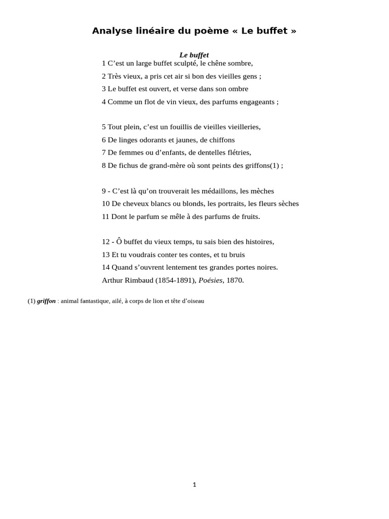 Analyse du poème 