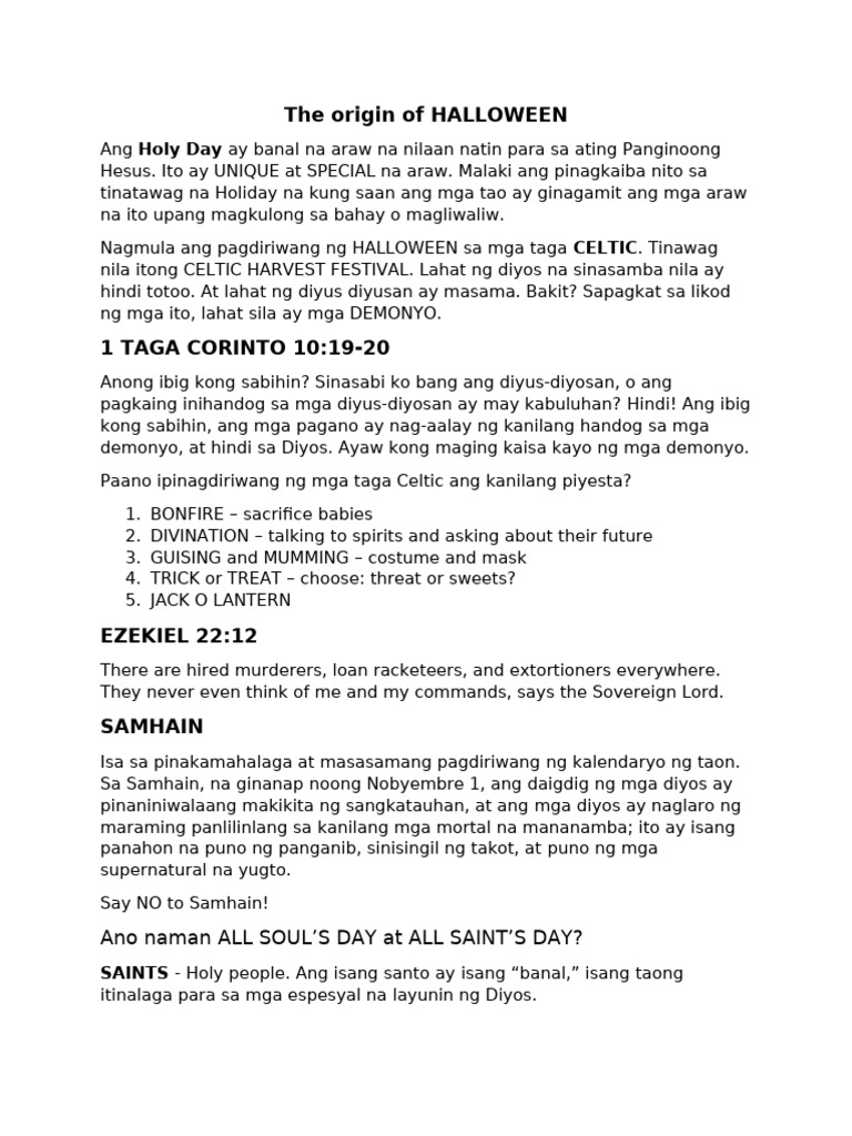 The Origin of HALLOWEEN | PDF