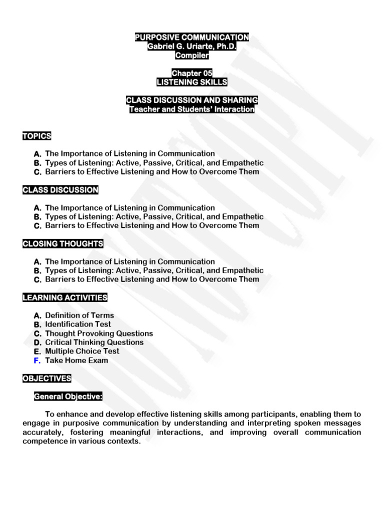 Gec05 - Chapter 05 Midterm | PDF | Communication | Nonverbal Communication