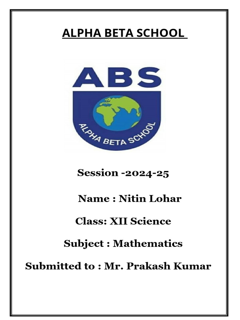 Mathematics Class XII Session 2024-25 | PDF