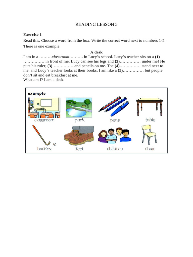 Reading Lesson 5 | PDF
