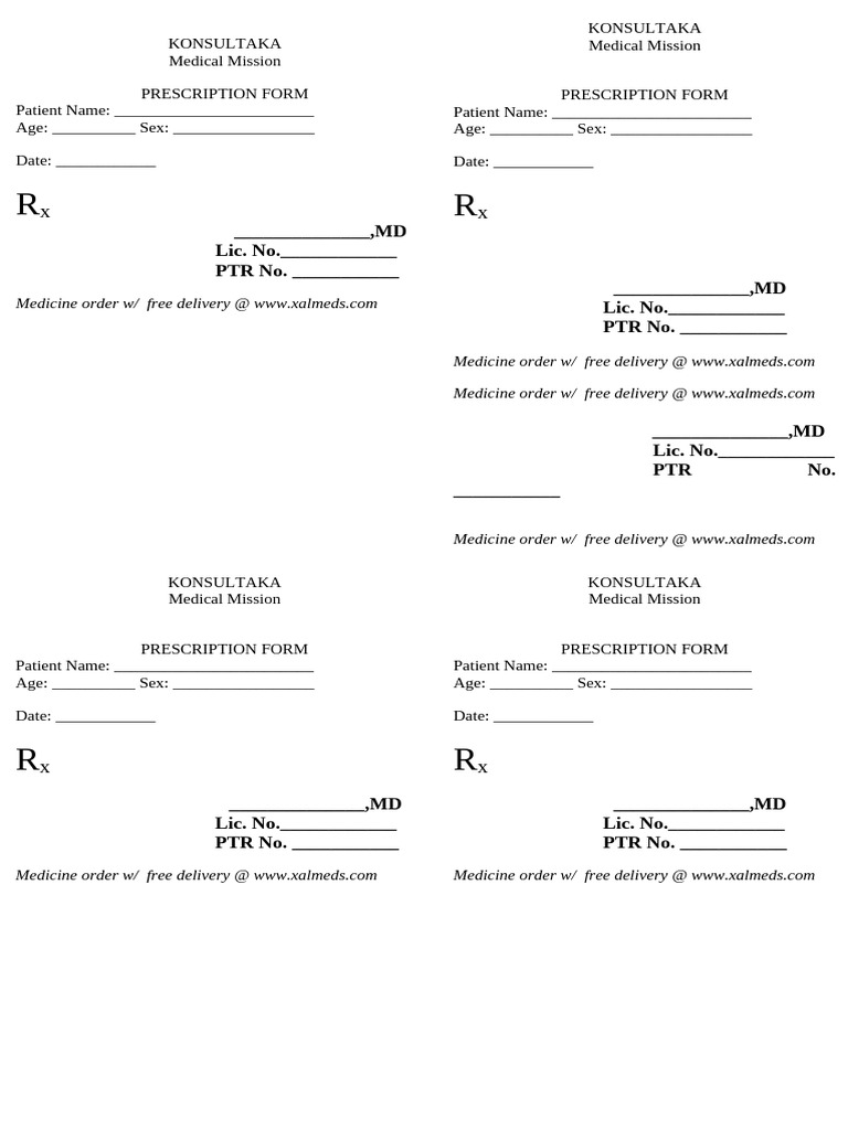 SIP-Prescription-Form-MEDICAL 2 | PDF | Health Care | Medicine